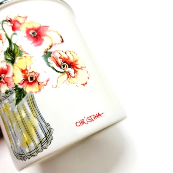 Vintage 1991 Polpourri Press  Pansy Bouquet Christina Flower Mug Unused - Picture 4 of 8